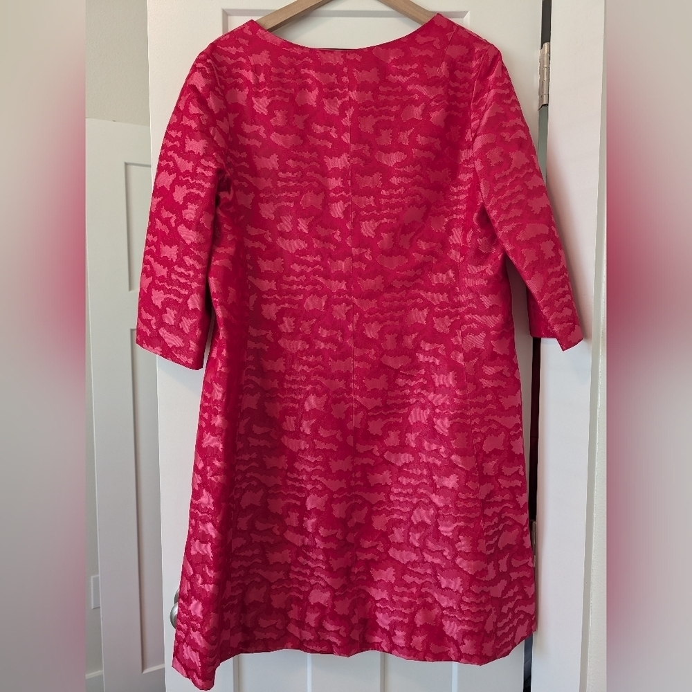 1960s Vintage Mitzi Marlow Mrs. Maisel Dress and Coat Jacket Hot Pink Taffeta - Picture 7 of 10